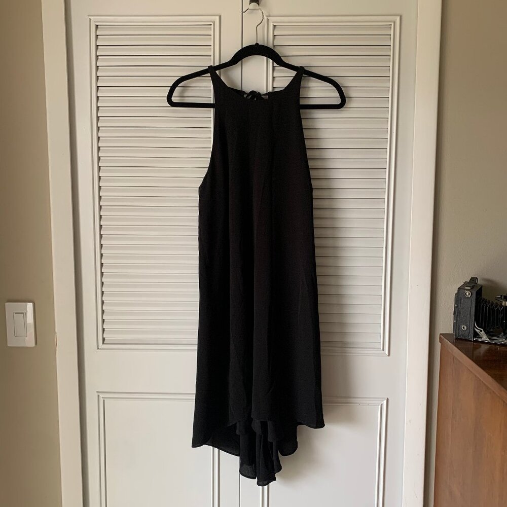 Mossimo Target Black High Low Tank Dress | Ties in Back | Size M